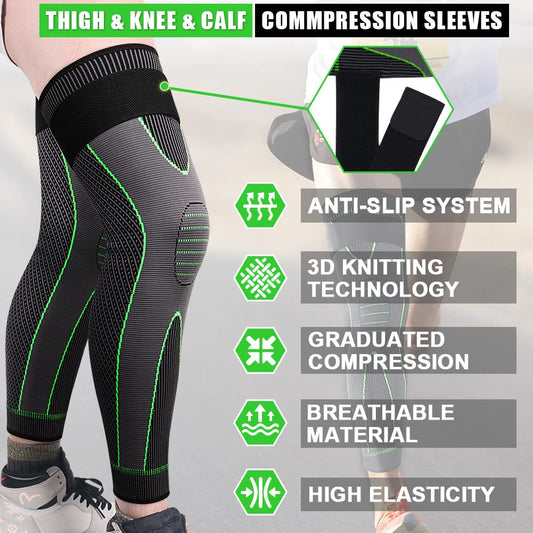 1 Pair Knee Support Brace – Adjustable Knee Pain Relief Belt, Pressurized Fitness Running & Cycling Band, Elastic Nylon Knee Pad Sleeve for Joint Pain Relief, Sports & Injury Recovery