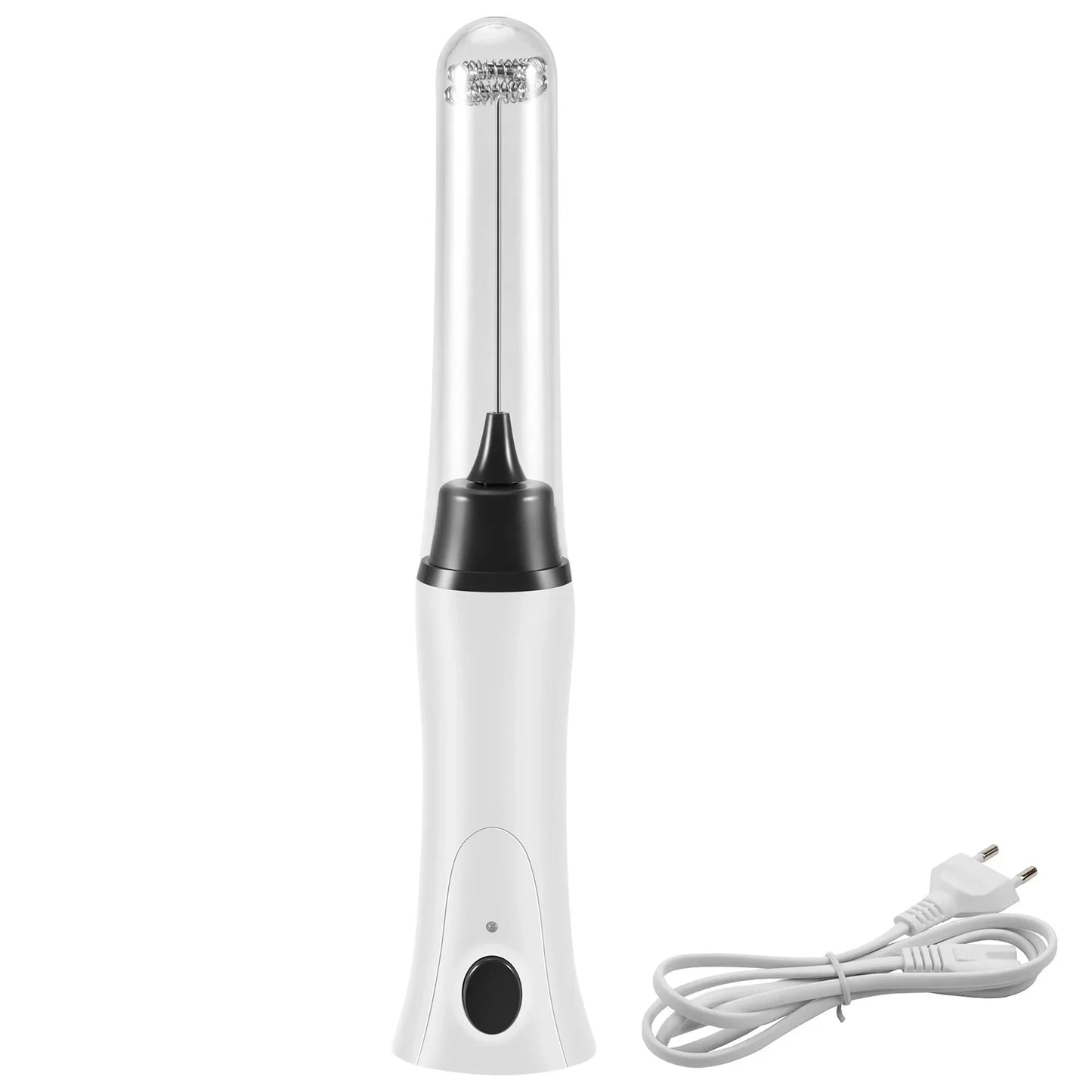 Rechargeable Coffee Beater Handheld Electric Coffee Mixer Frother Automatic Milk Beverage Foamer Cream Whisk Cooking Stirrer Egg Beater With Cover Stainless with Charging Cable