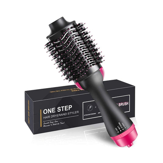One Step Hot Air Brush 4 in 1 Hair Dryer And Styler Volumizer For Women Straightening, Curling, Salon Negative Ion Ceramic Blow Dryer Brush For All Hair Types, 1200WAtts, Multicolour