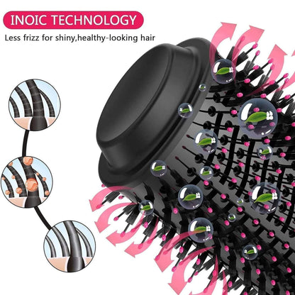 One Step Hot Air Brush 4 in 1 Hair Dryer And Styler Volumizer For Women Straightening, Curling, Salon Negative Ion Ceramic Blow Dryer Brush For All Hair Types, 1200WAtts, Multicolour
