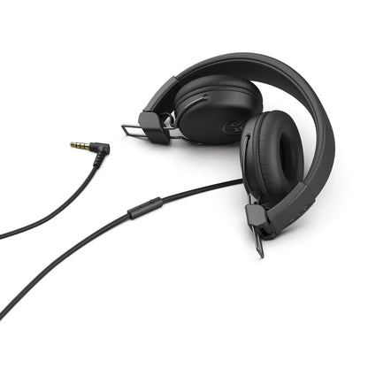 JLab Studio Wired On-Ear Headphones, Black, Tangle Free Cord, Ultra-Plush Faux Leather with Cloud Foam Cushions, 40mm Neodymium Drivers with C3 Sound