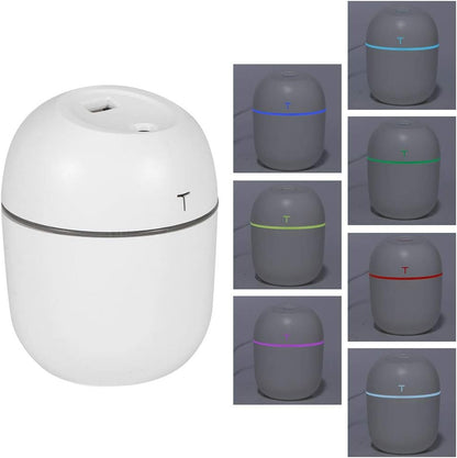 Humidifier, 220ml, White Desktop Humidifier, Mini Aroma Diffuser, USB Powered Air Vaporizer, Essential Oil Diffuser, Cool Mist, Aroma Humidifier for Home, Office, Dorm, Au