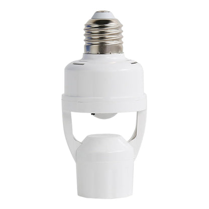 Light Socket Motion Sensor Adapter - E27 Screw In Infrared Radar Sensor,Bulb Adapter Light Socket - for Home Porch Garage Basement Front Door Hallway Indoor Outdoor Exit