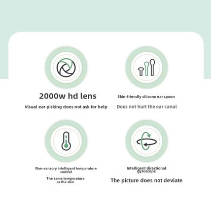 Ear wax cleaner tool kit with 1080P camera WIFI & LED Light Rechargeable portable Baby Children adults gift gadget for IOS & Android (multicolour)