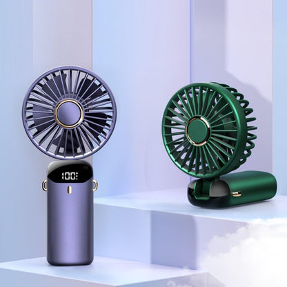 Portable Handheld Fan, USB Rechargeable Personal Fan, 1200mAh, 90° Foldable Mini Desk Fan with Led Digital Display, 5 Speeds Multi-Function Fan for Outdoor Indoor