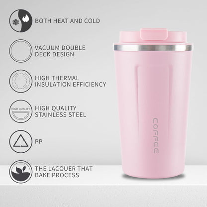 Stainless Steel Vacuum Insulated Travel Coffee Mug, Led Temperature Display Insulated Tumbler, Leak Proof with Lid Keeps Cold and Warm, Suitable for Coffee, Tea and Beer - 510ml