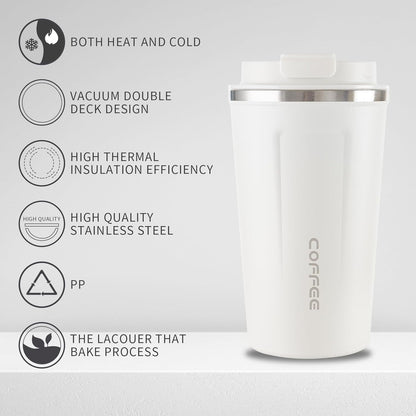 Stainless Steel Vacuum Insulated Travel Coffee Mug, Led Temperature Display Insulated Tumbler, Leak Proof with Lid Keeps Cold and Warm, Suitable for Coffee, Tea and Beer - 510ml