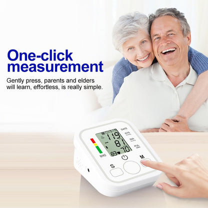 Digital Blood Pressure Monitor Machine for Home Use | Upper Arm BP Monitor with Large LCD Display, Hypertension Indicator, 100 Readings Memory, Dual Power Supply