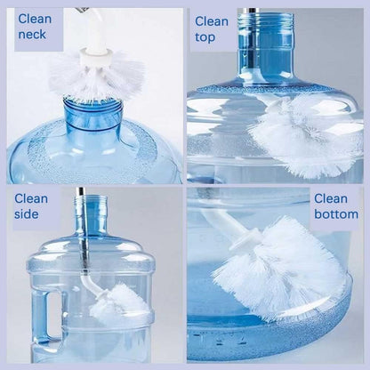 Stainless Steel Water Bottle Cleaning Brush, Long Bottle Brush, 360° Spherical Brush Head, Non-Slip Handle, 20L Water Bottle Brush and Gallon Water Jug Brush