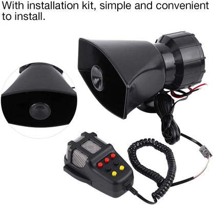 Siren 12 V, 7 Tone Sound Horn, Car Siren Speaker, Car Horn, Emergency Amplifier Alarm Trumpet, Speaker System, Horn 12 V,