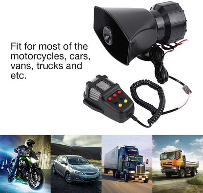 Siren 12 V, 7 Tone Sound Horn, Car Siren Speaker, Car Horn, Emergency Amplifier Alarm Trumpet, Speaker System, Horn 12 V,