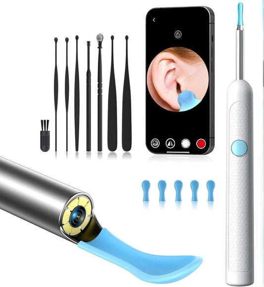 Ear wax cleaner tool kit with 1080P camera WIFI & LED Light Rechargeable portable Baby Children adults gift gadget for IOS & Android (multicolour)