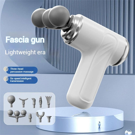 Mini 9 in 1 Fascia Massage Gun – 3-Head Deep Tissue Muscle Massager | 6-Speed Intelligent Percussion Therapy for Neck, Back & Full Body Pain Relief | Lightweight & Portable Electric Massage Device
