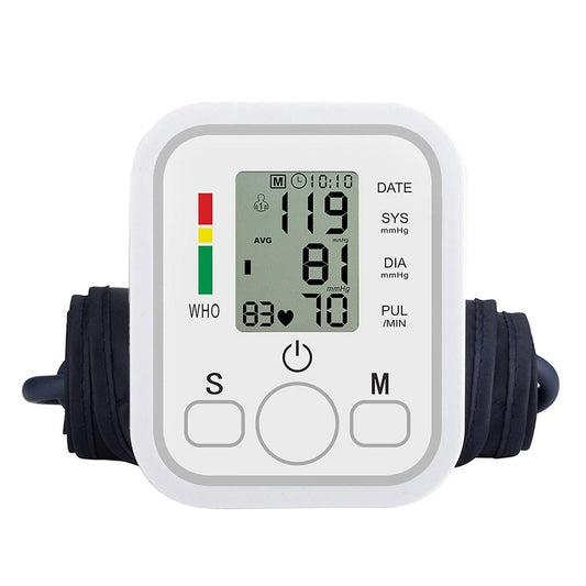 Digital Blood Pressure Monitor Machine for Home Use | Upper Arm BP Monitor with Large LCD Display, Hypertension Indicator, 100 Readings Memory, Dual Power Supply