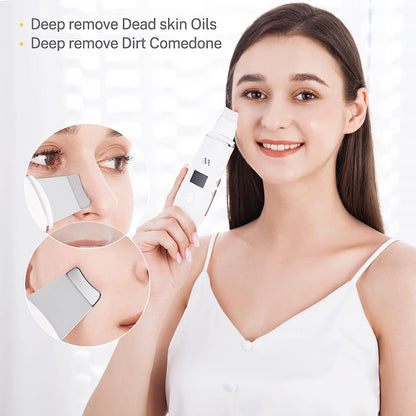 Misiki Facial Scrubber Spatula 4 Functional Modes Blackhead Remover for Facial Skin Cleaning USB Rechargeable