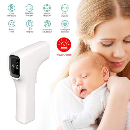 Professional Medical Thermometer Remote Digital Thermometer 15-50MM Infrared Forehead Thermometer with Smart Fever Indicator Memory 32 Readings for Adults Newborns Kids
