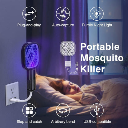 USB Mini Mosquito Swatter, Portable Fly Killer, Insect Killer for Pest Control, Mosquito Bat for Indoor and Outdoor Use 1 Pack (No Built-In Battery)