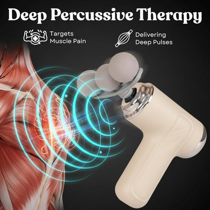 Mini 9 in 1 Fascia Massage Gun – 3-Head Deep Tissue Muscle Massager | 6-Speed Intelligent Percussion Therapy for Neck, Back & Full Body Pain Relief | Lightweight & Portable Electric Massage Device