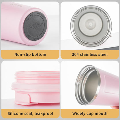 Stainless Steel Vacuum Insulated Travel Coffee Mug, Led Temperature Display Insulated Tumbler, Leak Proof with Lid Keeps Cold and Warm, Suitable for Coffee, Tea and Beer - 510ml