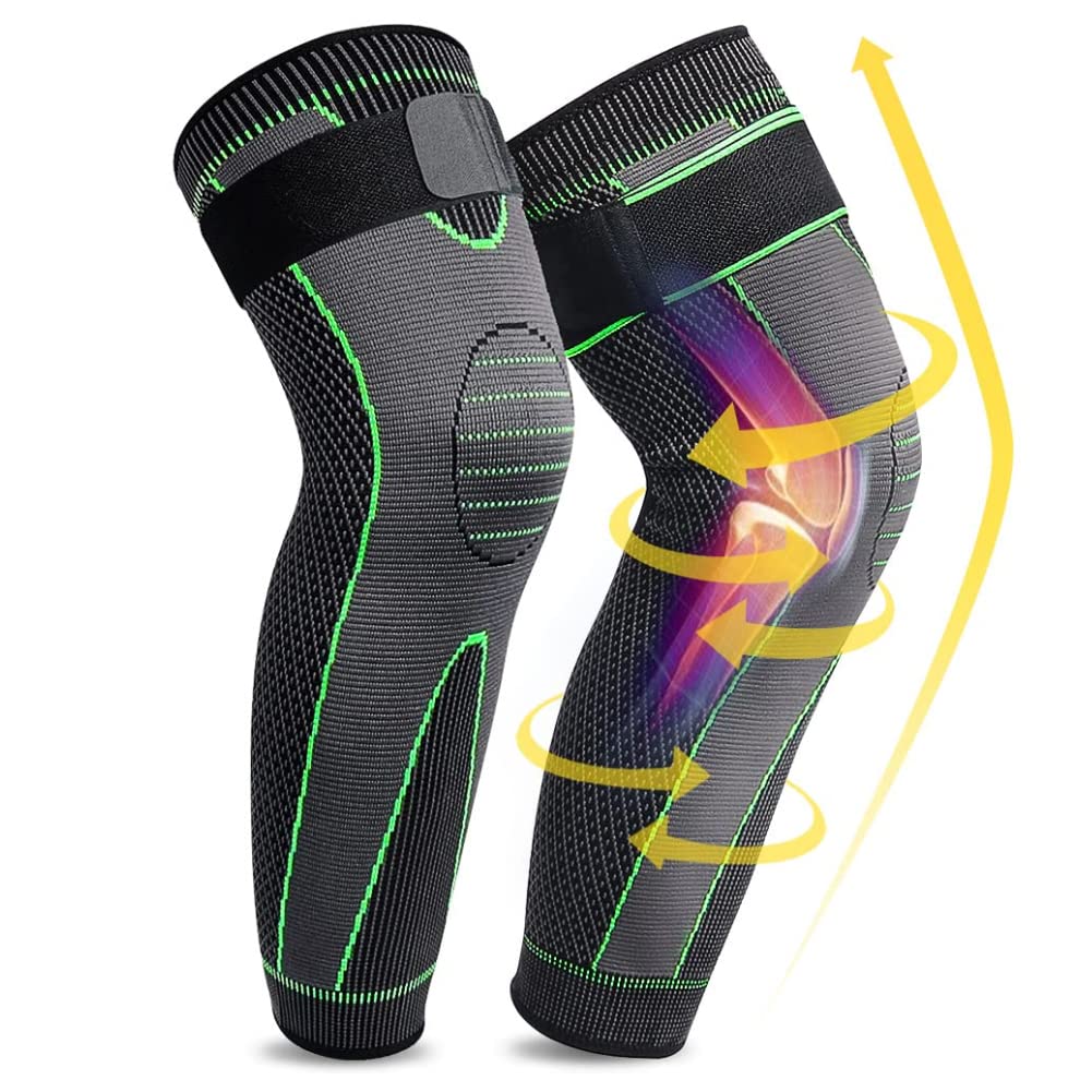 1 Pair Knee Support Brace – Adjustable Knee Pain Relief Belt, Pressurized Fitness Running & Cycling Band, Elastic Nylon Knee Pad Sleeve for Joint Pain Relief, Sports & Injury Recovery
