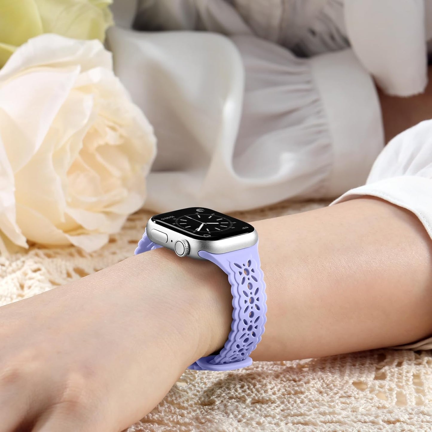 Maledan Bands 3 Pack Compatible with Apple Watch Series 10 9 8 7 6 5 4 3 SE Band for Women, Elegant Silicone Replacement Sport Band for Apple Watch iWatch 42mm 46mm 40mm 41mm 38mm 44mm 45mm Accessories