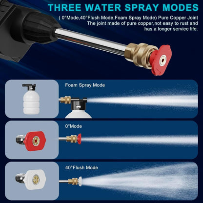Cordless Pressure Washer Gun, 48V Lithium Battery Power Washer, 500PSI High Pressure Cordless Power Washer, Portable Pressure Washer with 6-in-1 Nozzle, Handheld Power Washer for Car,Garden,Home