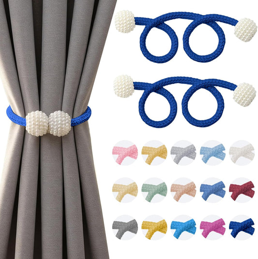 2PCS Magnetic Curtain Tiebacks, Curtain Tiebacks Buckles Holdbacks Holders Hooks Clip for Home Bedroom Office Decorative, Turquoise