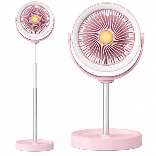 Portable Rechargeable Standing Fan 7.1" , USB Desk Fan & Portable Pedestal Fan For Travel, Small Floor Stand Up Fan For Sleeping, Height Adjustable, 3 Speed, For Home Bedroom Camping Traveling