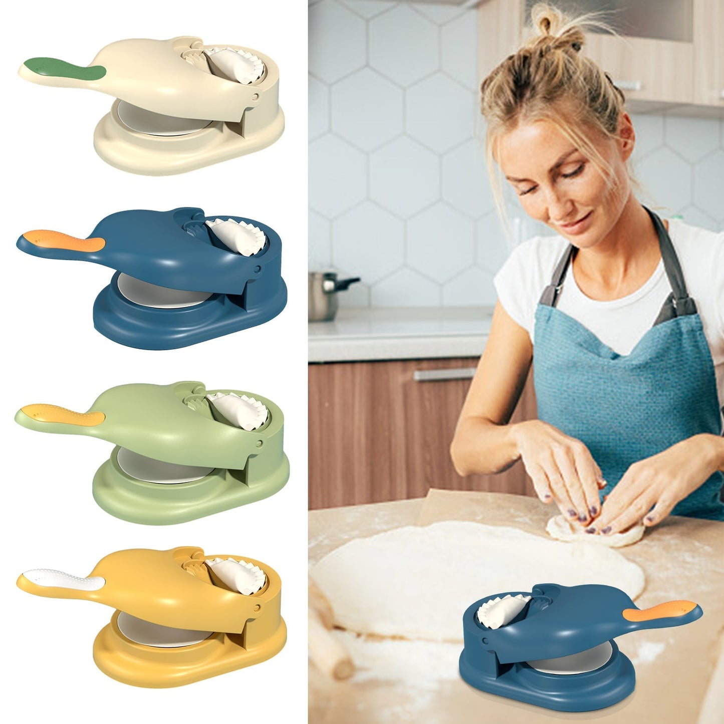 2 In 1 Dumpling Maker,Dumpling Press Skin Maker Machine,Manual Samosa Maker Mould,Multifunctional Dumpling Wrapper Making Tools for Making Dumplings and Ravioli