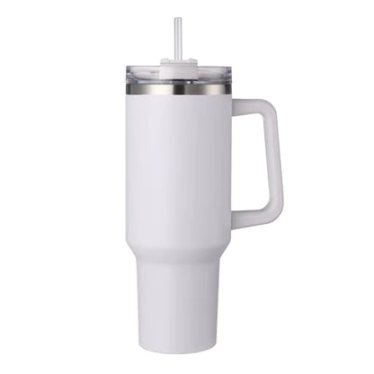 Tumbler with Handle and Straw Lid| Insulated Cup Reusable Stainless Steel Travel Mug Cup Holder Friendly | Gifts-Women,Men| Iced Coffee Hot and Cold Tea 1200ml