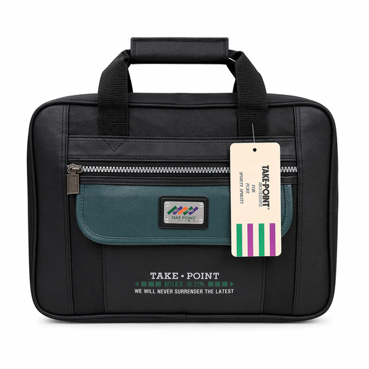 TAKE-POINT Multi-Functional Mini Laptop Briefcase for Men – Stylish Leather Office Bag with Spacious Compartments, Secure Zippers & Comfortable Handle