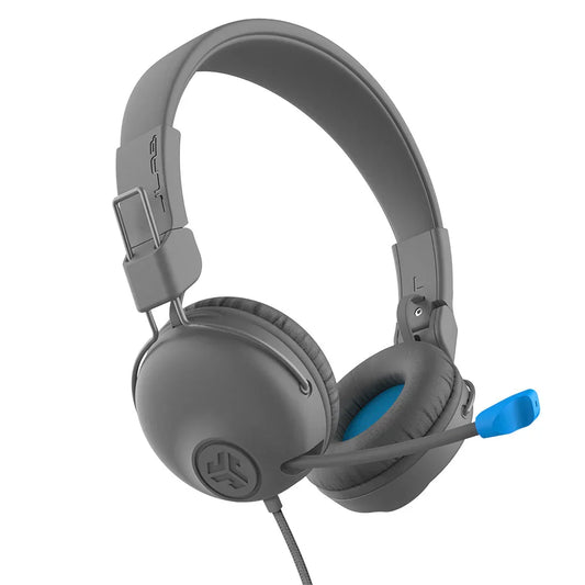 JLab JBuddies Learn On-Ear Kids Headphones, Retractable Boom Mic, Built-in Volume Regulators for Safety, Folding, Adjustable, Great for Schooling Homework and Virtual Classes
