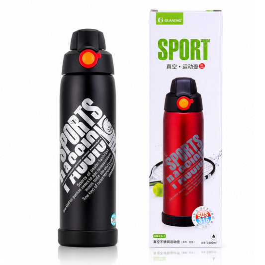 Double Wall Vacuum Insulated Stainless Steel Sports Flask BPA Free Thermos Travel Water Bottle Sipper,Hot and Cold Leak-Proof Portable Travel Tea Coffee Vacuum Thermos Cup-Blue