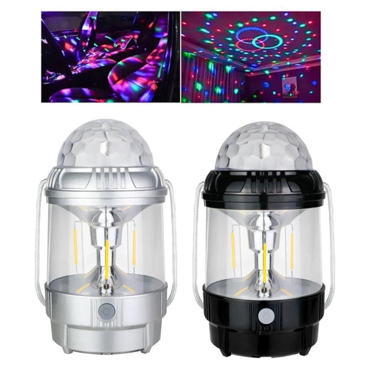 Lantern 20W 2 in 1 Multifunctional Rechargeable Stage Lights Crystal Projector Automatic Rotating Color Changing Stage Light Magic Ball Lamp for Home Decoration Disco Dance Party With Power Bank 1200mah