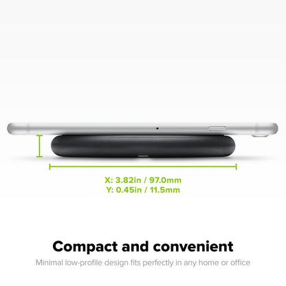 Mophie 7.5W Wireless Charging Base Black, MFI Certified, Up to 7.5W Qi Fast Wireless Charging, Robust Build, Compatible with the Apple iPhone X, iPhone 8 Series and Qi-Enabled Smartphones