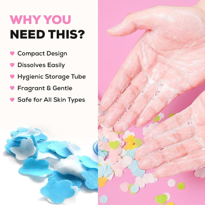 Hugs and Hurts Paper Soap Tube Mixed Fragrances Disposable Mini Soap Petals in Compact Tubes for Hand Wash Personal Hygiene Pack 1