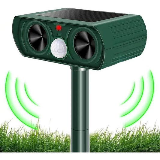 Solar Ultrasonic Animal Repellent, Cat Repellent Outdoor, Deer Repellent Devices with Motion Detection Waterproof Animal Repeller, Keep Raccoon, Skunk, Rabbit Dog Out of Yard Lawn Garden