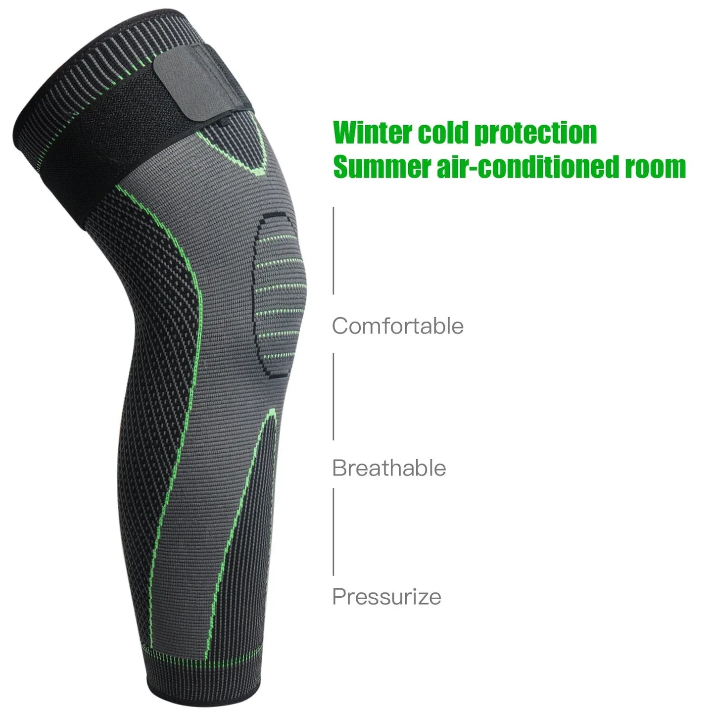 1 Pair Knee Support Brace – Adjustable Knee Pain Relief Belt, Pressurized Fitness Running & Cycling Band, Elastic Nylon Knee Pad Sleeve for Joint Pain Relief, Sports & Injury Recovery
