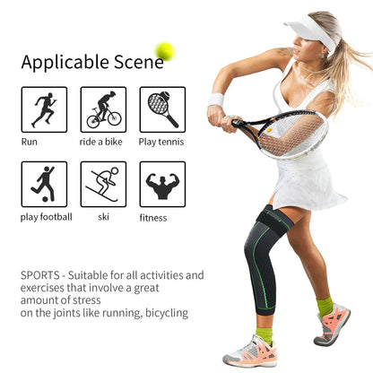 1 Pair Knee Support Brace – Adjustable Knee Pain Relief Belt, Pressurized Fitness Running & Cycling Band, Elastic Nylon Knee Pad Sleeve for Joint Pain Relief, Sports & Injury Recovery