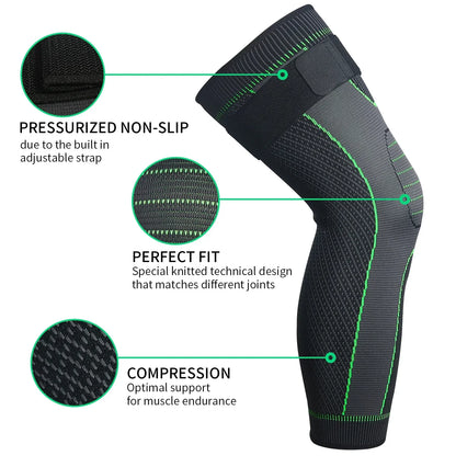 1 Pair Knee Support Brace – Adjustable Knee Pain Relief Belt, Pressurized Fitness Running & Cycling Band, Elastic Nylon Knee Pad Sleeve for Joint Pain Relief, Sports & Injury Recovery
