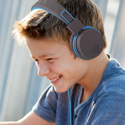 JLab JBuddies Studio On-Ear Kids Wired Headphones, Toddler Headphones, Kid Safe, Studio Volume Safe, Volume Limiter, Folding, Adjustable, Noise Isolation, with Mic